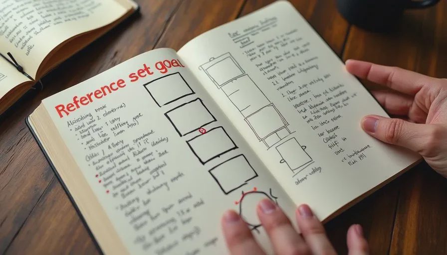 Handwritten guide to ideal character reference sheet layout for AI video consistency