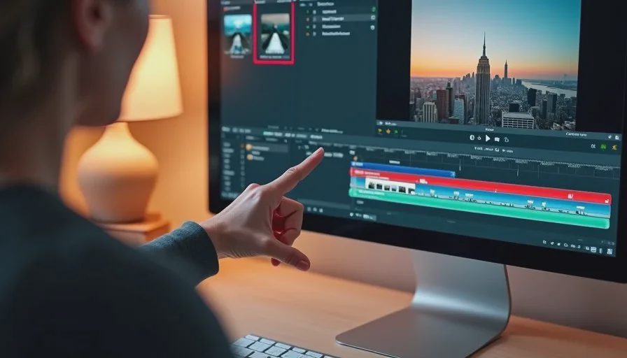 Replacing a Flat Cinematic Shot for Emotional Clarity Timeline view showing a cinematic but flat AI shot replaced by a clearer emotional version in context
