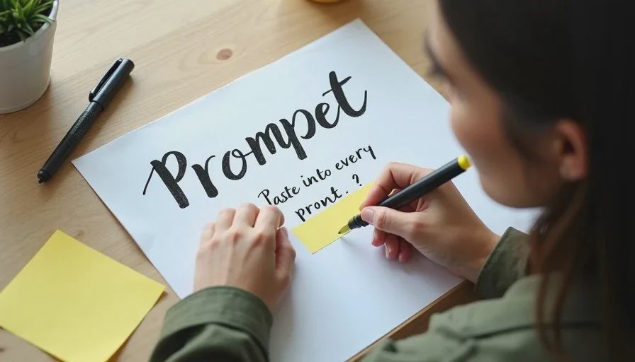 Handwritten character lock block prompt text ready to paste into AI image generators