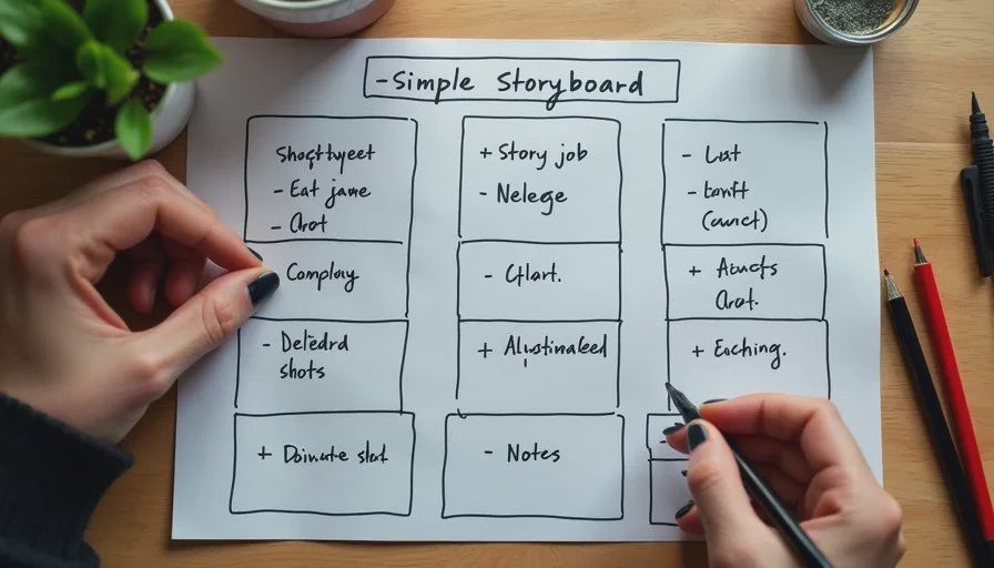 Complete handwritten one-minute AI short drama shot list with continuity notes